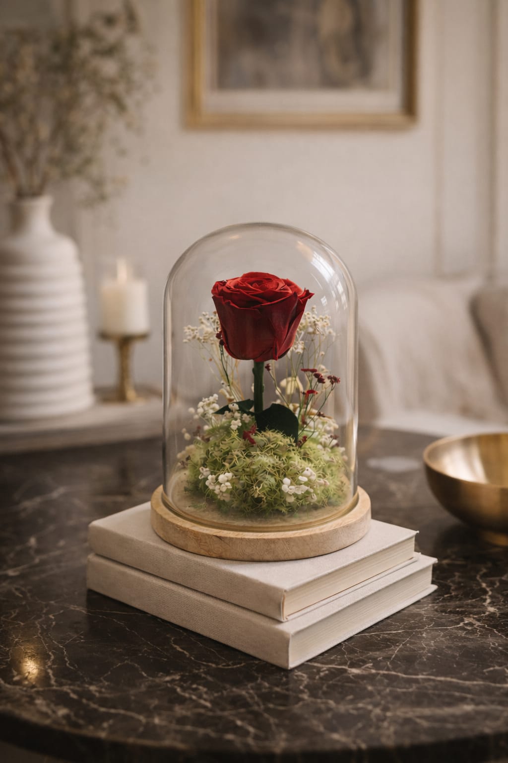 Regalo con rosa eterna preservada