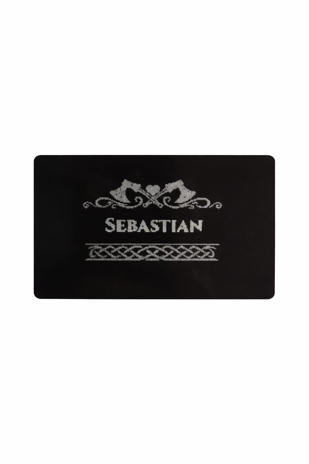 Tarjeta de aluminio personalizada con nombre grabado“